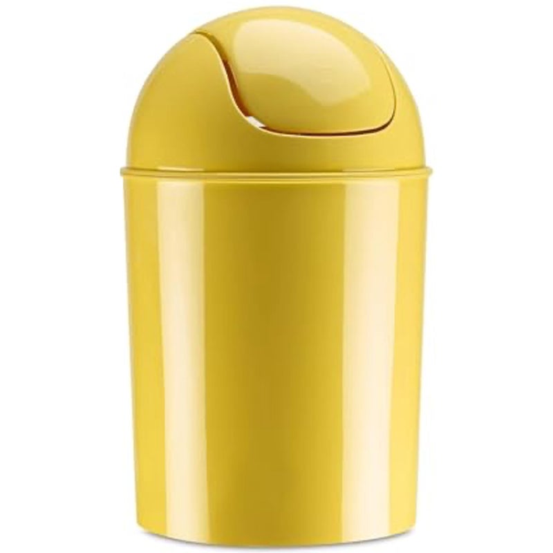 Umbra 1.25 Gallon Mini Waste Can with Removable Swing-Top Lid - Small Garbage Bin for Kitchen, Bathroom, Bedroom, Office - Compact Trash Can Fit Under Tables & Counters - Yellow - Image 1